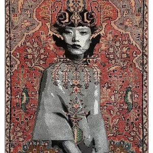 Vintage Style Figural Rug | Vintage Living Room Rug | Vintage Bedroom Rug | Figural Hallway Rug
