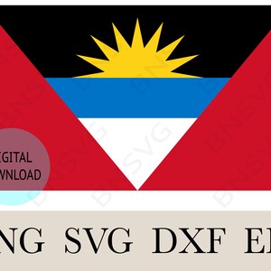 アンティグア・バーブーダの国旗 SVG、バーブーダ国の国旗バナー、カッティング ファイル EPS、レイヤー、シルエット、カード作成、クリップアート、ビニール デカール