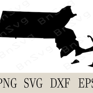 Massachusetts State USA Vector, Massachusetts State Silhouette, EPS, Cut files, layered, Cricut, Silhouette, Minimalist, Clipart,