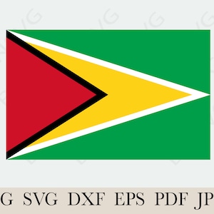 Co-operative Republic of Guyana Flag SVG, Guyana National Banner Flag ,Cutting File EPS, layered, Silhouette, Card Making, Vinyl decal