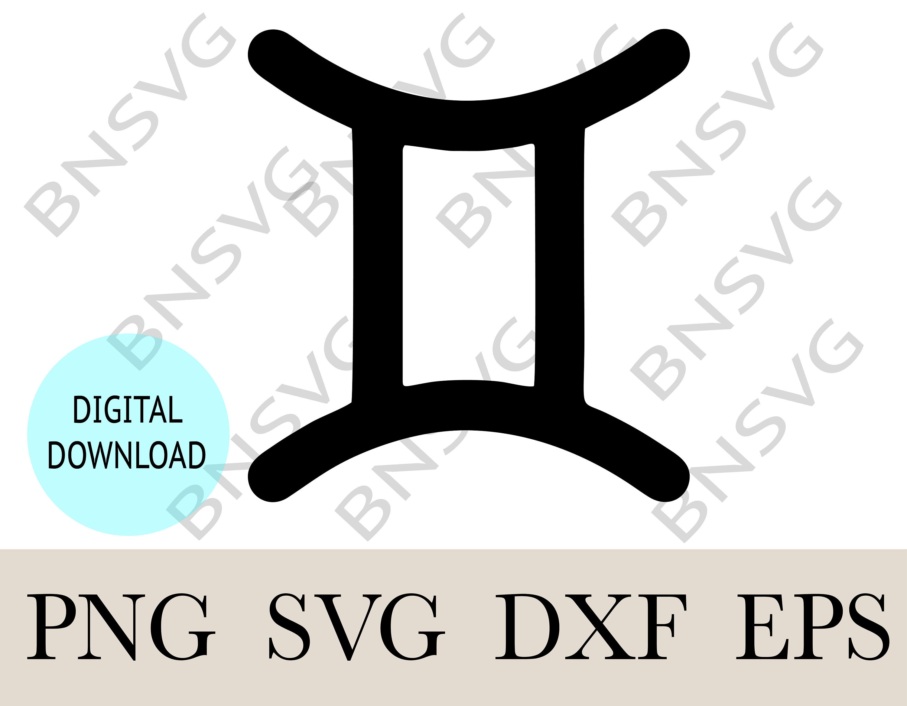 Gemini Symbol Zodiac SVG, Gemini Symbol Png, Zodiac Symbol DXF, Gemini