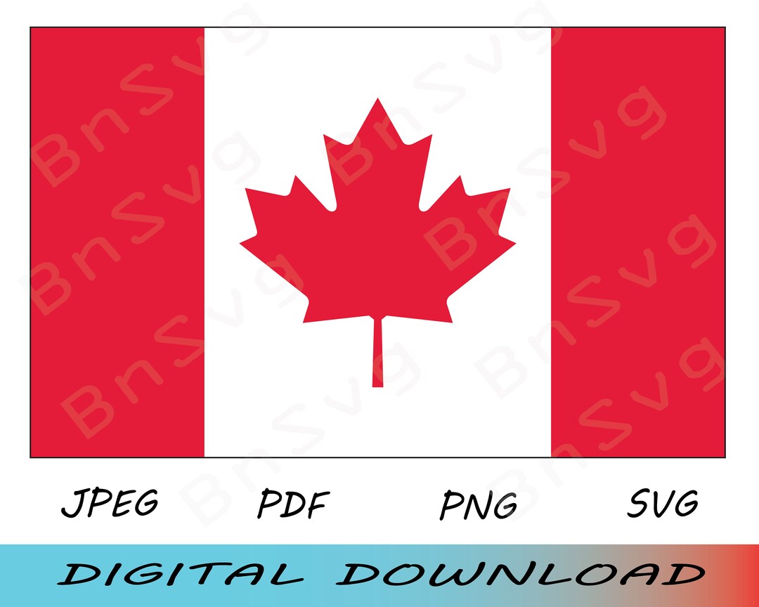 Canada Flag PNG, Kanada Flag Cutting File EPS, Layered, Silhouette