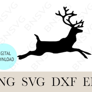 Reindeer Silhouette icon vector, Reindeer Christmas PNG, Colorful EPS, Cut files, Minimalist, Cricut, Silhouette, Clipart, Vinyl decal