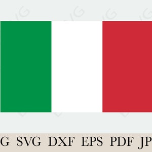 Bandeira da Itália SVG, bandeira nacional da Itália, arquivo de corte EPS, em camadas, silhueta, criação de cartão, decalque de vinil, arquivo de bandeira para download, impressão