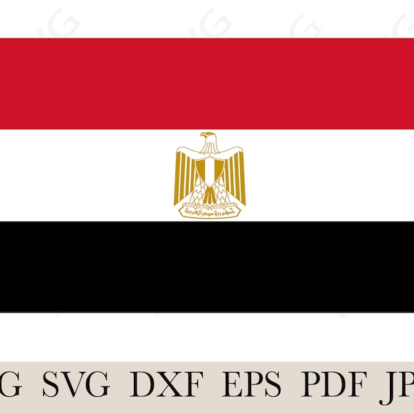 Drapeau de l’Égypte SVG, drapeau de la bannière nationale du pays de l’Égypte, fichier de coupe, superposé, Cricut, fabrication de t-shirts, téléchargement instantané