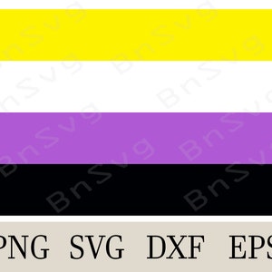 Non-binaire Gender Pride Vlag Vector, Genderqueer Vlag Minimalistisch, Gesneden bestanden, gelaagd, Cricut, Silhouet, Kaart maken, Clipart, Vinyl decal