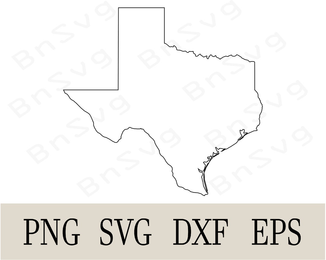 Texas State Borderline Vector, Texas USA Borderline EPS, Cut Files ...