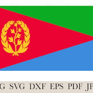 Drapeau de l’Érythrée SVG, drapeau de la bannière nationale du pays de l’Érythrée, fichier de coupe, superposé, Cricut, fabrication de t-shirts, téléchargement instantané