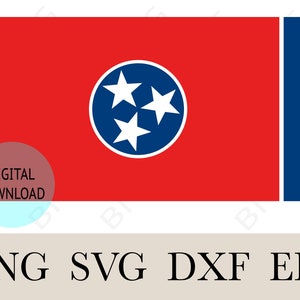 Tennessee State Flag Vector PNG, Tennessee USA Cutting File EPS, layered, Cricut, Silhouette, Card Making, Clipart, Vinyl decal