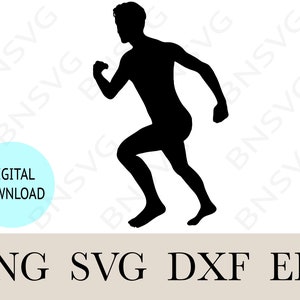 Running man Silhouette SVG, Running man Vector PNG, EPS,Cut files layered, Minimalist, Cricut, Silhouette, Clipart, Vinyl decal