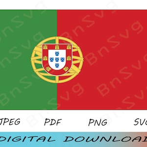 Portugal Flag PNG, Portuguese Republic Flag Cutting File EPS, minimalist, Silhouette, Card Making, Clipart, Vinyl decal