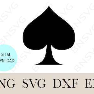 Playing card Spade sign vector, Playing Card Black Spade Sign PNG, EPS, Cut files, Minimalist, Cricut, Silhouette, Clipart, Vinyl decal