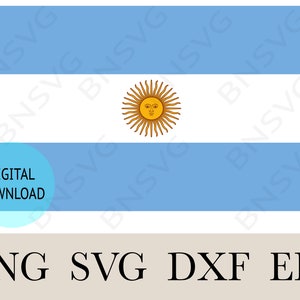 Argentinien Flagge SVG, Argentinien Country National Flagge, Plotterdatei EPS, Silhouette, Kartenherstellung, Clipart, Vinyl Decal