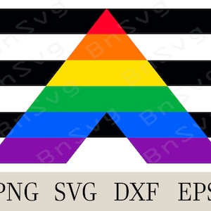 Straight Ally Flag Pride Vektor, Straight Ally Flag Minimalist, Cut Files, Layered, Cricut, Silhouette, Kartenherstellung, Clipart, Vinyl Aufkleber