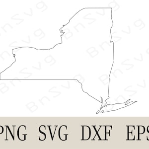 New York State Outline Vector, USA New York Outline SVG, EPS, Cut files, layered, Cricut, Silhouette, Minimalist, Clipart,