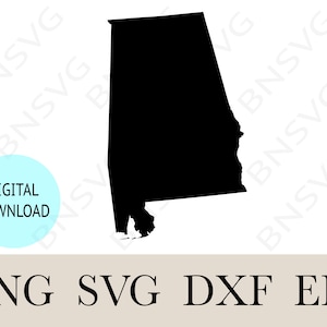 Alabama State Borderline Vector, Alabama USA State EPS, Cut files, layered, Cricut, Silhouette, Minimalist, Clipart, Image Vector, Digital