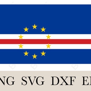 Cape Verde Flag SVG, Cape Verde Country National Banner Flag, layered,Printable, Clipart, Vinyl decal,T-shirt printable flag
