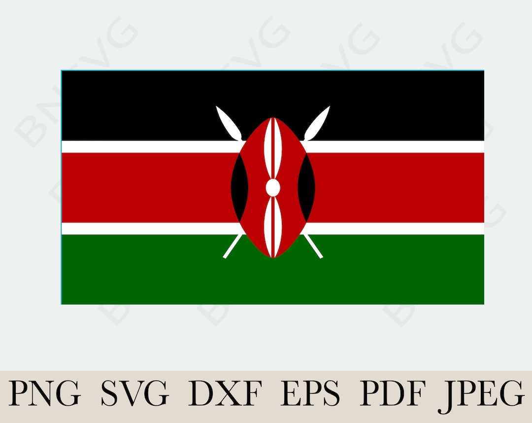 Kenya Flag, Kenia National Banner Flag ,cutting File EPS, Layered