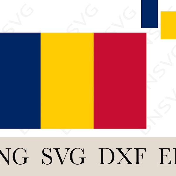 Chad Flag SVG, Chad Country National Banner Flag, layered,Printable, Clipart, T-shirt printable flag, Print on demand flag