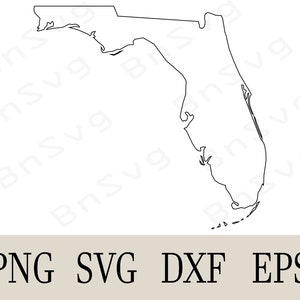 Florida Borderline USA State Vector, Florida State EPS, Cut files, layered, Cricut, Silhouette, Minimalist, Clipart