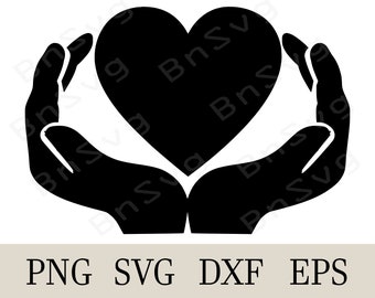 Symbol bless, live heartbeat, Hands Heart, Vector Minimalist EPS, Cut files, layered, Cricut, Silhouette, Card Making, Clipart, Vinyl decal