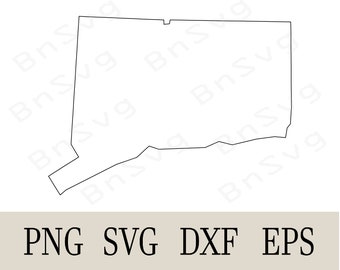 Connecticut State Outline Vector, Connecticut USA State Eps, Cut files, layered, Cricut, Silhouette, Minimalist, Clipart