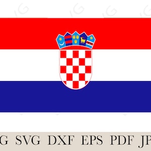 Croatia Flag SVG, Croatia Country National Banner Flag ,Cutting File EPS, layered, Silhouette, Card Making, Vinyl decal