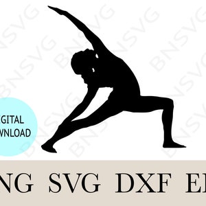 Female Yoga Pose Silhouette SVG, Yoga pose Vector PNG, EPS, Cut files, layered, Minimalist, Cricut, Silhouette, Clipart, Vinyl decal