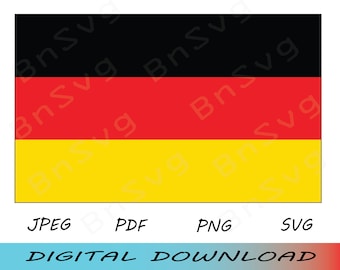 Germany Flag Vector PNG, Deutschland Flag Cutting File EPS, layered, Silhouette, Card Making, Clipart, Vinyl decal