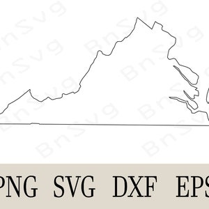 Virginia Borderline Vector Eps, Virginia State Borderline EPS, Cut files, layered, Cricut, Silhouette, Minimalist, Clipart