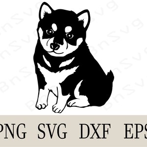 Japanischer Tierrassen Hund, Japanischer Süßer Hund, Tiere PNG, Schneidedatei EPS, Cut Files, Minimalistisch, Cricut, Silhouette, Kartenherstellung, Clipart