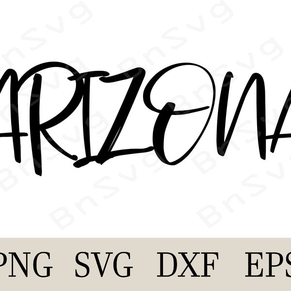 Script Arizona SVG, Script Arizona PNG, EPS, Cut files, layered, Minimalist, Cricut, Silhouette, Clipart, Vinyl decal