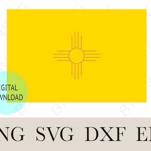 New Mexico State Flag Vector PNG, New Mexico USA Cutting File EPS, layered, Cricut, Silhouette, Card Making, Clipart, Vinyl decal