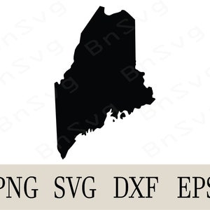 Maine State SVG, Maine State PNG, EPS, Cut Files, Layered, Cricut, Silhouette, Minimalistisch, Clipart, Vinyl Aufkleber