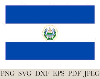 El Salvador Flag SVG, El Salvador Country National Banner Flag ,Cutting File, layered,Cricut, T-Shirt Making, Instant Download