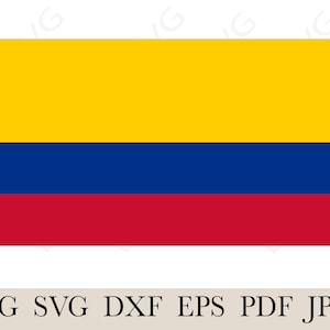 Colombia Flag SVG, Colombia Country National Banner Flag ,Cutting File EPS, layered, Silhouette, Card Making, Clipart, Vinyl decal