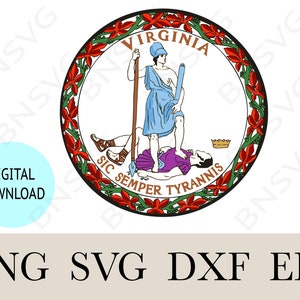 Virginia Seal Flag svg png dxf eps pdf transparent vector graphic design fichier numérique U.S. 50 State Flags USA America United States Flags