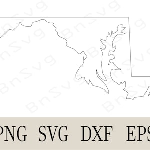 Maryland USA Outline Vector, Maryland Borderline Eps, Cut Files, Layered, Cricut, Silhouette, Minimalistisch, Clipart
