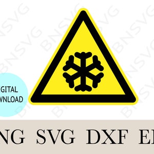 Freezing Hazard Warning Sign vector, Freezing Hazard sign PNG, Sign EPS, Cut files, Minimalist, Cricut, Silhouette, Clipart, Vinyl decal