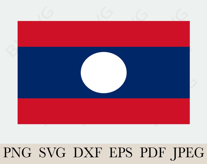 Laos Flag, Laos National Banner Flag ,cutting File EPS, Layered ...