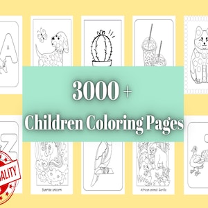 3000+ Children Coloring Pages, Painting Pages for Kids, High Quality Pages PDF, Printable Coloring Pages, Animals,Letters,Foods etc. Color