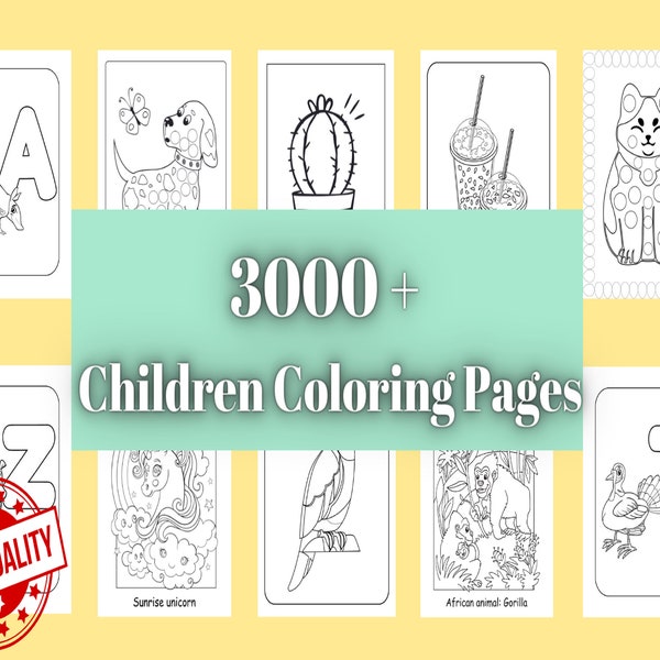3000 Coloring Pages for Kids - Etsy