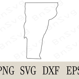 Zarys stanu Vermont, amerykański stan Vermont, USA Vermont PNG, EPS, pliki do cięcia, warstwowe, Cricut, sylwetka, minimalistyczny, clipart,