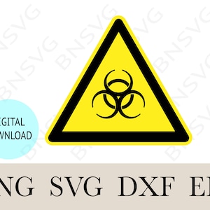 Biohazard Warning Sign vector, Biohazard sign PNG, Sign EPS, Cut files, Minimalist, Cricut, Silhouette, Clipart, Vinyl decal