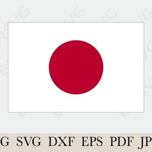Japan Flag SVG, Japanese National Banner Flag ,Cutting File EPS, layered, Silhouette, Card Making,vinyl decal, Downloadable flag file, print