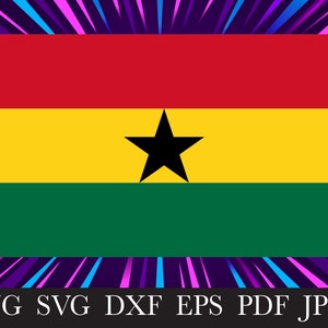 Republic of Ghana Flag SVG, Ghana Country National Banner Flag ,Cutting File, layered, T-Shirt Making, Instant Download,Printable Flag