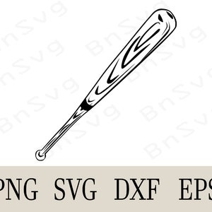 Vintage Wooden Baseball Bat in Black and White Image, Vector Illustration of Wooden Baseball Bat, Cut files, layered, Cricut, Silhouette