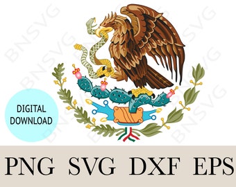 Mexikos flaggas vapensköld, Mexikos flaggsymbol svg png dxf eps pdf transparent vektorgrafikdesign digital fil Mexikos flaggor