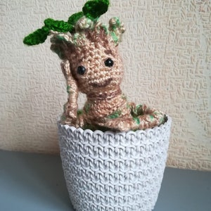 Baby Groot Gueardions of the Galaxy Groot Amigurumi Crochet Groot with Pot Stuffed Groot Home Decor