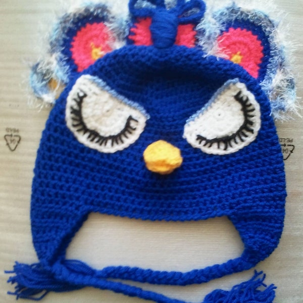 Peacock Crochet hat Funny hat